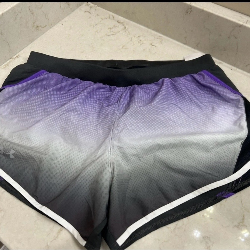 Under Armour Women's Gradient Purple and Black Shorts